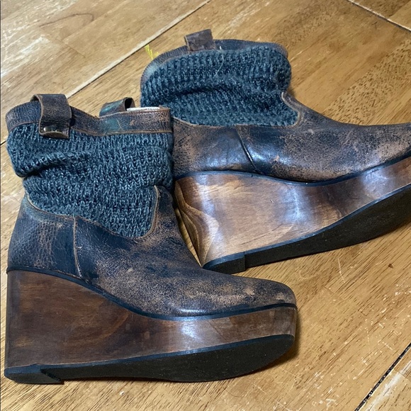 Distressed Brown Ankle Boots - Picture 2 of 8